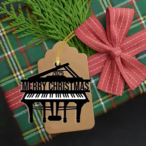 Vista 7 de Adorno de Piano 2025 – Adorno Navideño de Piano Grande para Árbol, Regalos de Piano de Madera para Músicos, Regalos para Tocadores de Piano, Adorno