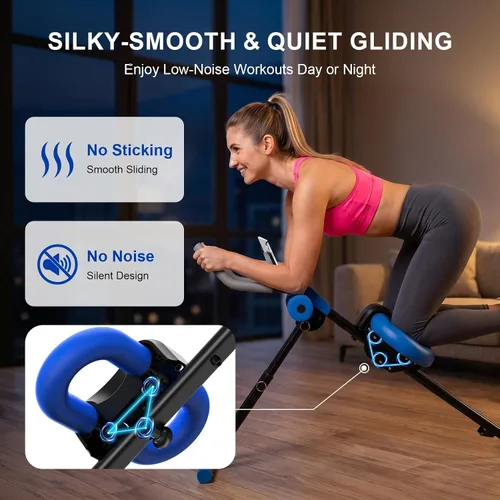Vista 11 de Máquina de abdominales para gimnasio en casa, máquina de entrenamiento abdominal ajustable con 2 ajustes de inclinación y 5 niveles de altura