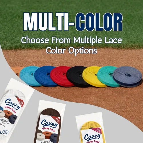 Vista 4 de Covey Sports Kit de encaje de guante de béisbol de alta calidad, cuero crudo americano auténtico, cordones de 72 pulgadas para reparación y relación
