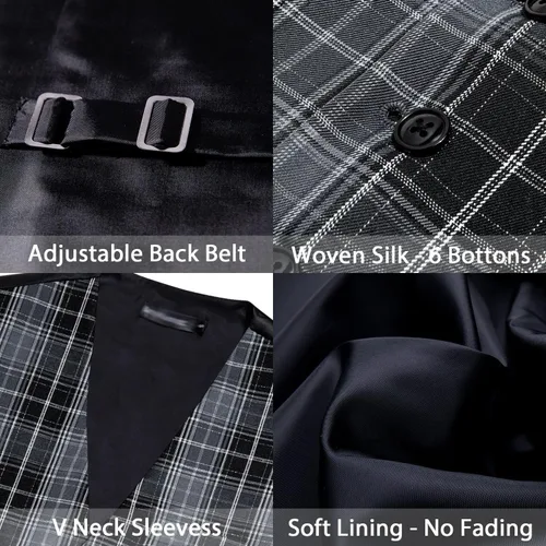 Vista 3 de Men's Slim Single Breasted Vest Four Seasons Business Jacket Fashion Casual Classic