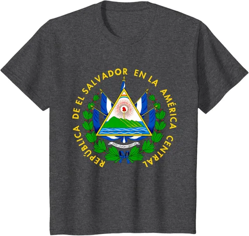 Vista 37 de Camiseta con diseño de emblema de la bandera de El Salvador