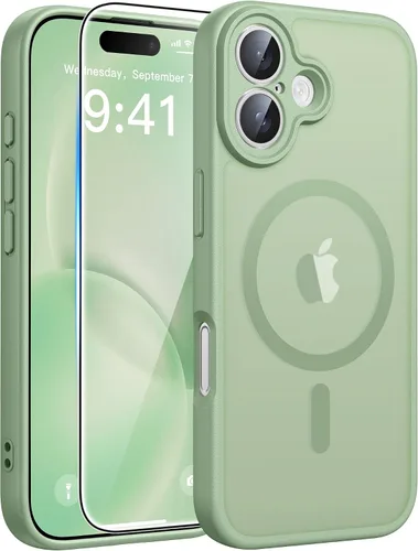 Vista 14 de FNTCASE - Funda para iPhone 16 Pro: magnética, mate, translúcida, de grado militar, protectora contra caídas, resistente, fina, duradera y a prueba