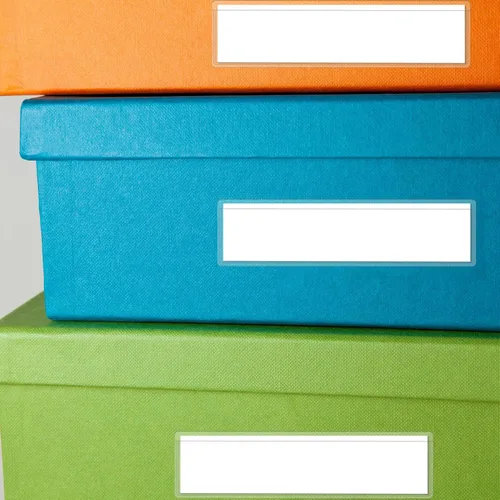 Vista 6 de Antner Paquete de 36 soportes autoadhesivos de 1.2 x 4.3 pulgadas, bolsillos para tarjetas de índice para tarjetas de 1 x 4 pulgadas, soporte
