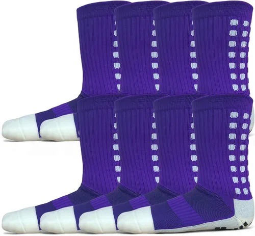 Vista 14 de Anti Slip Soccer Grip Socks, 117 Silicone Dots Non Skid Football Socks 2 negro+2 blancos.
