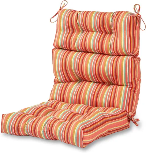Vista 45 de Greendale Home Fashions Adobe Stripe - Cojín para silla de respaldo alto para exteriores (44 x 22 pulgadas)