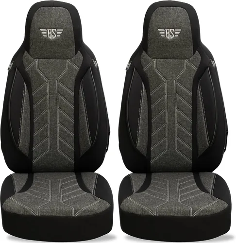 Vista 16 de BREMER SITZBEZÜGE Motorhome seat covers for Knaus Live TI PLKT201 PLKT201 - Negro/Gris