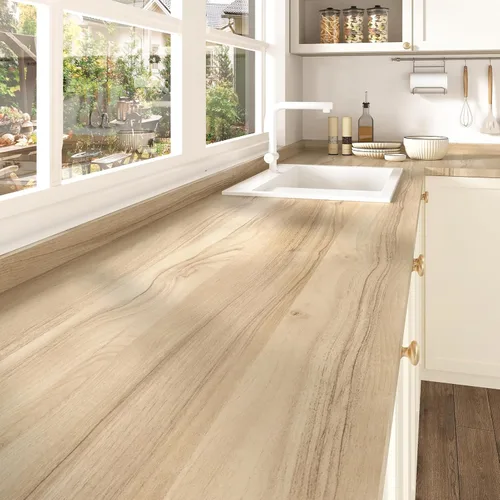 Vista 6 de Papel de contacto de grano de madera Papel tapiz ligero para Madera clara