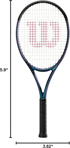 Vista 3 de Wilson Ultra 100 v4.0 - Raquetas de tenis de rendimiento, encordadas con Sensation 16 Natural a tensión media