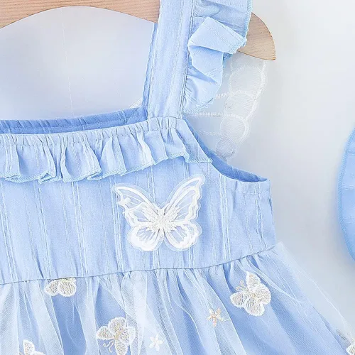 Vista 5 de Vestido tutú de verano para niñas pequeñas, sin espalda, vestido de princesa para fiesta de cumpleaños, vestido de verano con lazo floral