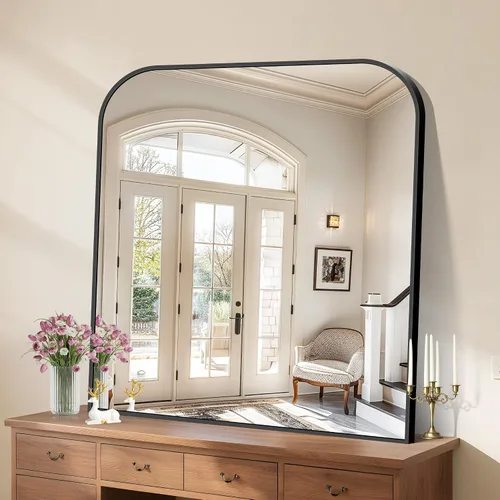 Vista 28 de COFENY Espejo de baño, espejo rectangular negro de 16 x 24 pulgadas para montar en la pared con marco delgado, espejos de tocador de baño para sobre