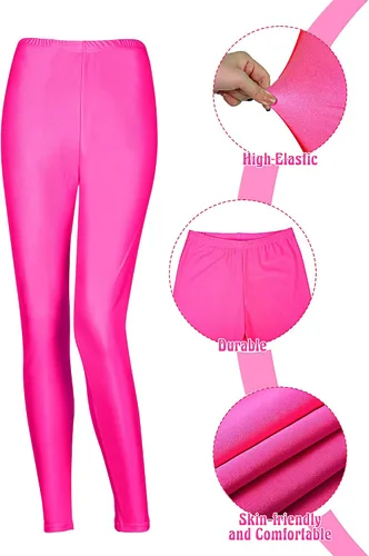 Vista 3 de SATINIOR Women 80s 90s Workout Costume Outfit Accessories Set Leg Warmers Headband Wristbands Earrings Swimwear Suit