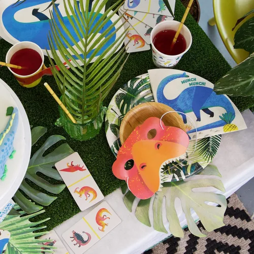 Vista 8 de Talking Tables Servilletas de papel de dinosaurio para fiestas de cumpleaños de niñas o niños, 13 x 13 pulgadas, colores mezclados, paquete de 20