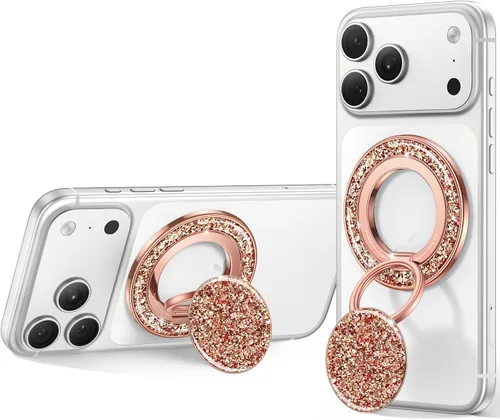 Vista 18 de SYNCWIRE Soporte magnético para anillo de teléfono, para soporte MagSafe para teléfono 360° Rotation, Double-Sided Magnet, Cell Phone Grip Finger