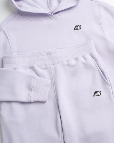 Vista 2 de New Balance Conjunto deportivo para niña, conjunto de 2 piezas con capucha de forro polar y pantalones deportivos para niños (5-16)