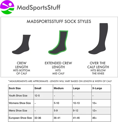 Vista 4 de MadSportsStuff Calcetines de voleibol para niñas, mujeres y adolescentes en la longitud de la tripulación