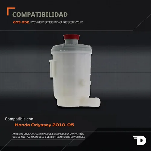 Vista 2 de Dorman 603-952 Depósito de dirección asistida con tapa compatible con modelos Honda seleccionados