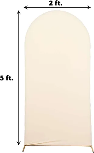 Vista 3 de Efavormart - Funda de elastano ajustada de elastano beige de 5 pies, ajuste cómodo, manga de fondo redonda para temas bohemios neutros y escenarios
