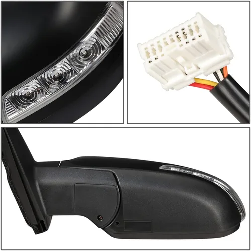 Vista 5 de DNA Motoring OEM-MR-KI1320146 - Espejo retrovisor de la puerta del lado izquierdo del conductor con señal de giro compatible con Sorento 2011-2015