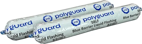 Vista 8 de POLYGUARD Blue Barrier Liquid Flashing Paquete de 12 tubos de salchicha de 20 onzas. Sistema de barrera de aire resistente a la intemperie alrededor