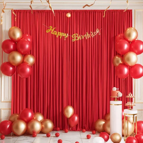 Vista 21 de Paneles de cortinas de fondo negras de 10 pies x 10 pies para fiestas, fiestas de cumpleaños, sin arrugas, cortinas de telón de fondo de tela