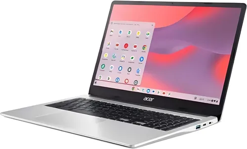 Vista 2 de ACER Chromebook 315 15.6" HD Laptop Intel Pentium N6000 4GB LPDDR4X 128GB eMMC con funda protectora - Plata