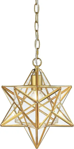 Vista 8 de JONATHAN Y JYL9072D Stella - Colgante LED de metal con estrella morava de 12 pulgadas, para dormitorio, sala de estar, cocina, oficina, bronce