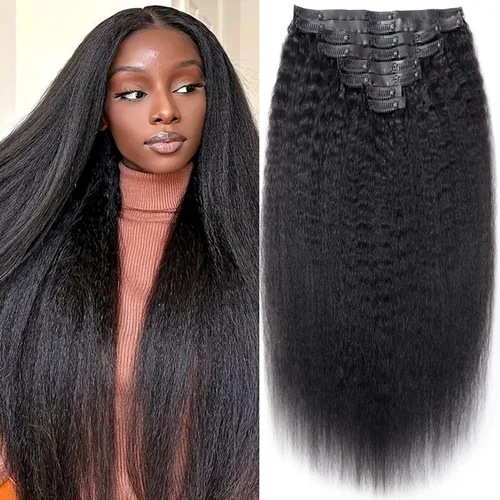 Vista 14 de Extensiones de cabello humano real rizado con clip, 4/27/4, ombré, rizado con clip, para mujer, 3C y 4A (12 pulgadas, #4/27/4)
