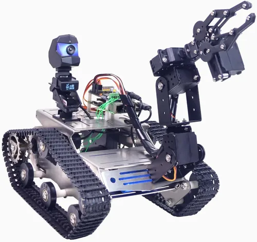 Vista 10 de Kit de robot inteligente para Raspberry Pi, chasis de robot tanque transmisión de video en tiempo real, control WiFi/Bluetooth, planificación