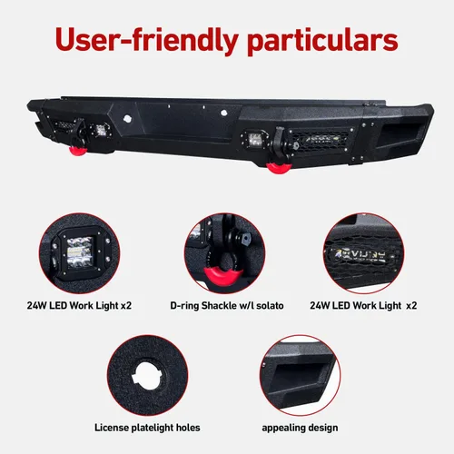 Vista 6 de Textura de parachoques delantero y trasero negro compatible con F150 2009 2010 2011 2012 2013 2014 (excluyendo Raptor y Ecoboost) con placa