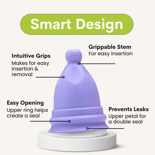 Vista 4 de Bfree - Taza menstrual reutilizable, sin fugas, tampón ecológico, producto alternativo de higiene femenina para adolescentes y mujeres