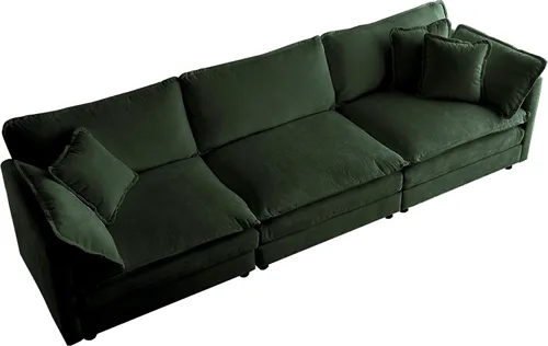 Vista 7 de Sofá modular en forma de U con reposapiés reversible, sofá modular de 5 plazas, sofá esquinero convertible, moderno y minimalista en forma de L
