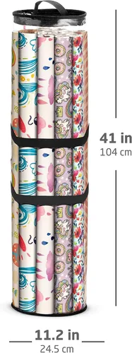 Vista 6 de ZOBER - Bolsa de almacenamiento para papel de regalo de Navidad
