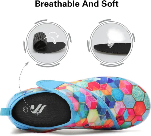 Vista 5 de Lisdwde Zapatos de agua antideslizantes para hombre y mujer, zapatos de natación, deportes de playa, secado rápido, zapatos de calcetín para mujeres