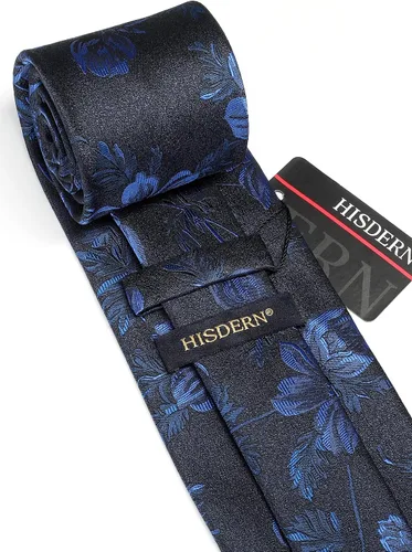 Vista 251 de Corbatas florales tejidas clásicas para hombre, corbata cuadrada de bolsillo, corbatas formales para hombres, boda con pañuelo