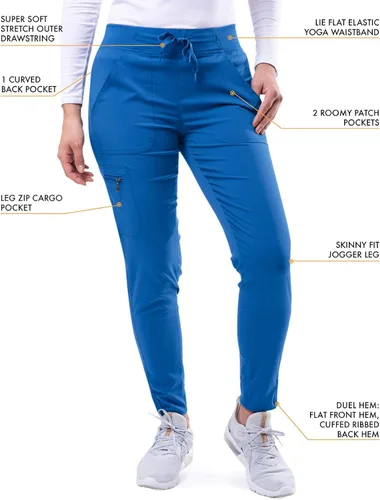Vista 4 de Adar Pro - Conjunto médico moderno para mujer - Camiseta médica moderna con cuello en V y pantalón médico, pantalón de yoga