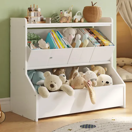Vista 8 de Organizador de almacenamiento de juguetes para niños con estante