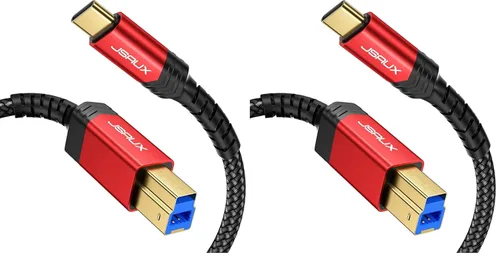 Vista 10 de JSAUX Cable de impresora USB B 3.0 a USB C de 6.6 pies, cable USB 3.0 tipo B de nailon compatible con estación de acoplamiento, discos duros