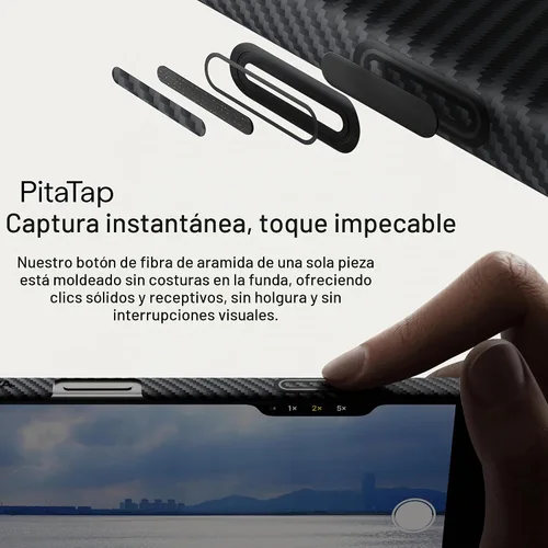 Vista 3 de pitaka Funda para iPhone 16 Pro de 6.3 pulgadas, compatible con MagSafe, ultra delgada, con sensación sin funda, tejido de fibra de aramida 600D