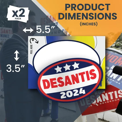 Vista 2 de Magnet Me Up Desantis 2024 Ronald Desantis Partido Político Republicano 2024 Adhesivo Adhesivo 2024, 2 unidades, 5.5 x 3.5 pulgadas, Adhesión