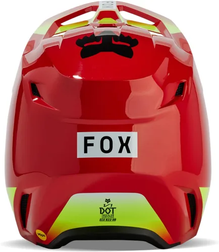 Vista 3 de Fox Racing Casco de motocross unisex V1, rojo fluorescente, talla L