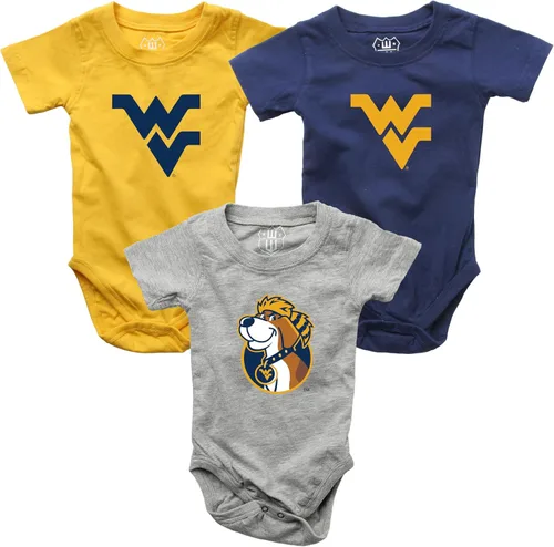 Vista 21 de Wes and Willy Baby College Team - Paquete de 3 mamelucos de algodón