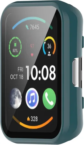 Vista 3 de Funda protectora de pantalla de vidrio templado compatible con Huawei Watch Fit/Fit New/Fit Special Edition Smart Watch Protector de pantalla