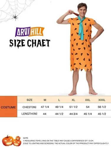 Vista 6 de Arvilhill Disfraz clásico de Halloween para adultos, disfraz naranja