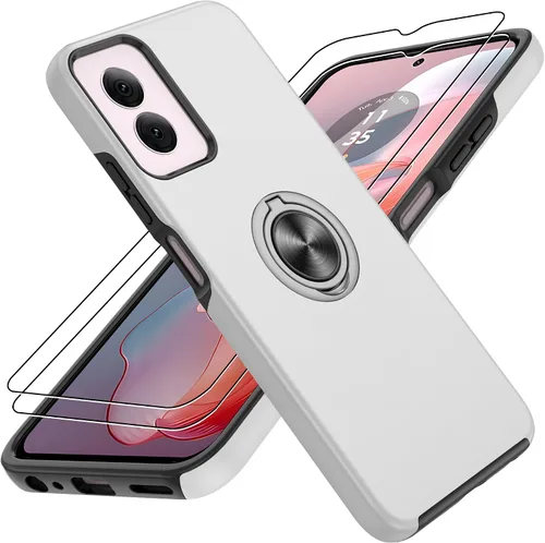 Vista 23 de Gritup - Funda para Galaxy A05S con protector de pantalla HD×2, funda protectora para teléfono a prueba de golpes con soporte magnético de anillo