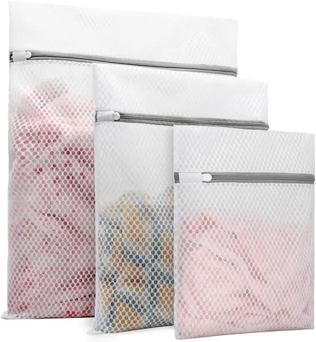 Vista 8 de Muchfun 3 bolsas de lavandería duraderas de malla de panal para prendas delicadas de 9 x 12 pulgadas (3 pequeñas) 36 ES Small
