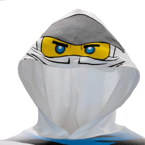 Vista 3 de LEGO Ninjago - Conjunto corto de disfraz de Ninjago Lloyd y Kai para niños pantalones cortos verdes y rojos y camiseta a juego con capucha Verde