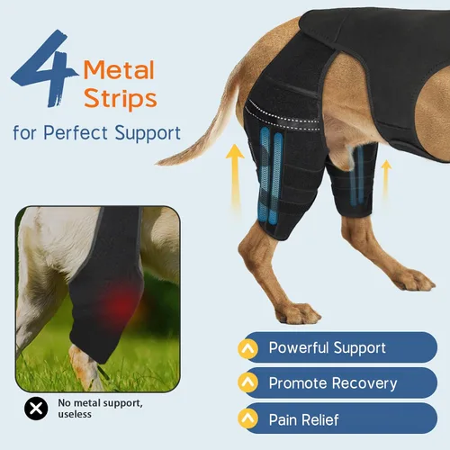 Vista 2 de Rodillera de perro para pierna trasera Acl, soporte de pierna de perro para pierna trasera, soporte de cadera ajustable para reducir el dolor