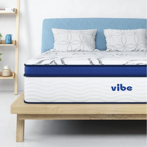 Vista 12 de Vibe Colchón de espuma viscoelástica de gel de 8 pulgadas, cama en caja, tamaño individual, color blanco, certificado Certi-PUR