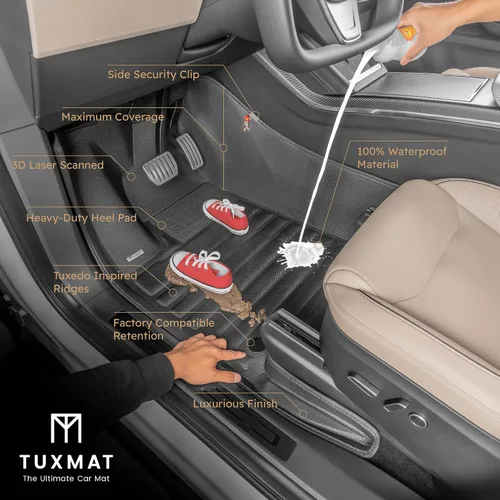 Vista 4 de TuxMat - para Ford Explorer de 6 plazas, modelos 2020-2026 - Alfombrillas personalizadas para auto - Cobertura máxima, para todo tipo de clima
