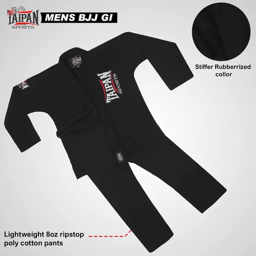 Vista 3 de Taipan Brazilian Jiu Jitsu Gi para hombres uniforme de agarre preencogido GIS ultra ligero Kimonos para adultos BJJ Gi Free BJJ Cinturón BJJ